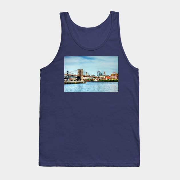 Brooklyn Riverfront with the Brooklyn Bridge, Brooklyn Bridge Park, and the East River Tank Top by tommysphotos